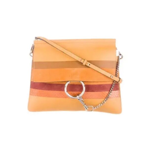 Authentic CHLOE Faye Bag in Yellow Leather with Suede Stripes - Picture 1 of 4